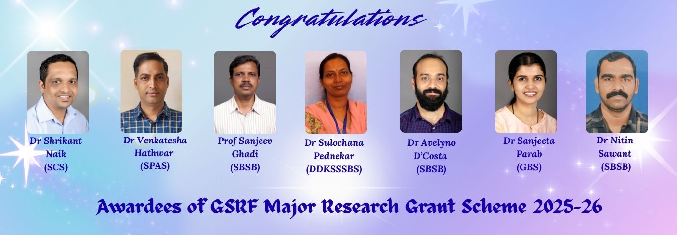 Awardees of GSRF Major Research Grant Scheme 2025-26