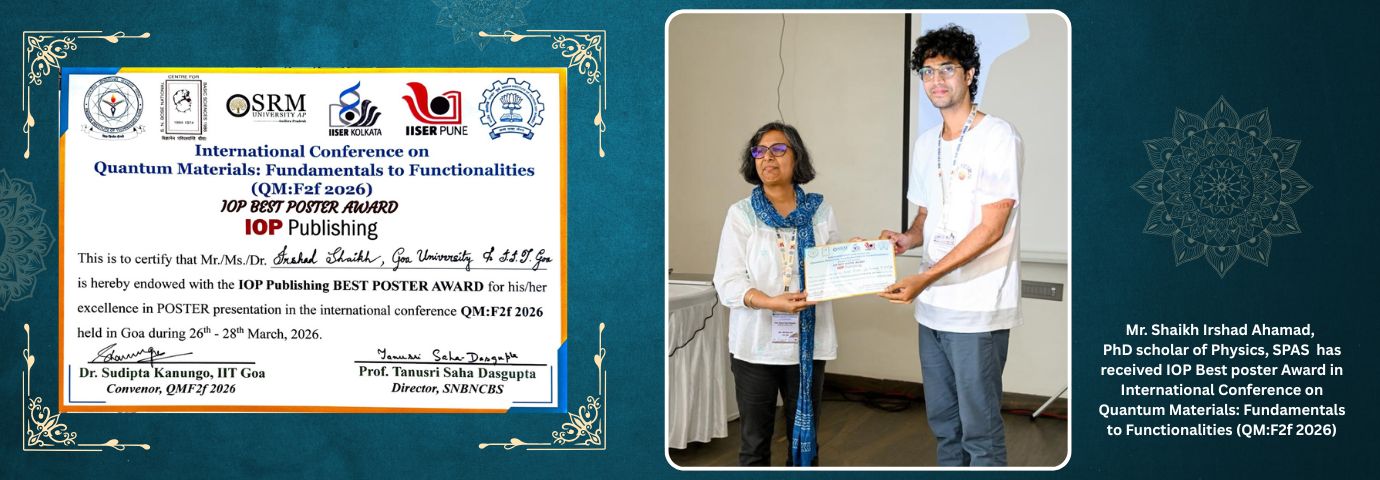 Best poster prize in an International Conference to PhD student at SPAS