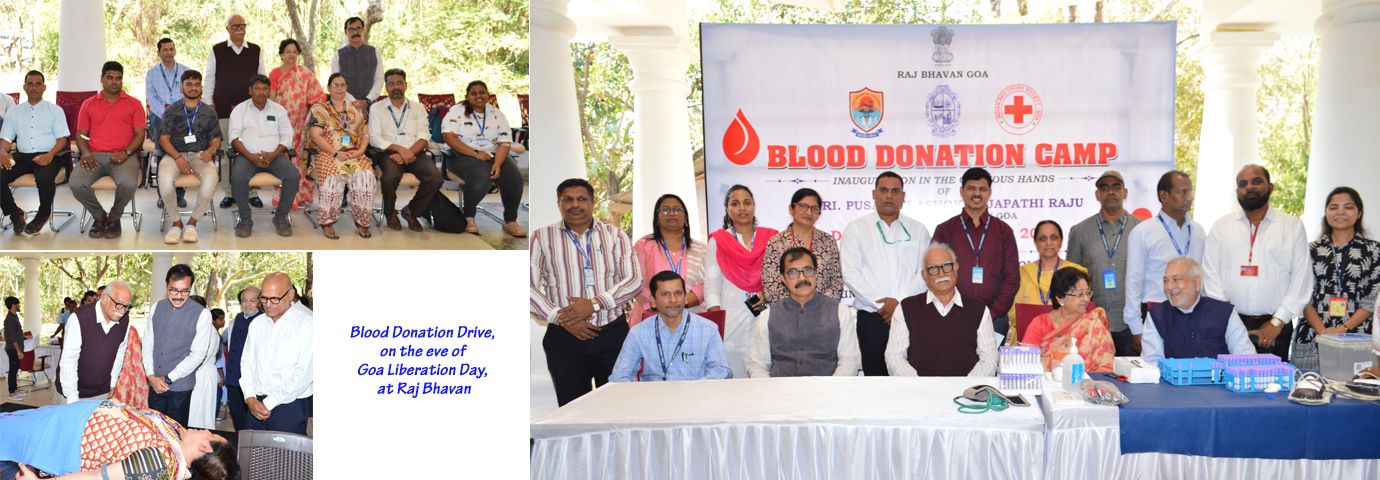 Blood Donation Drive, on the eve of Goa Liberation Day, at Raj Bhavan