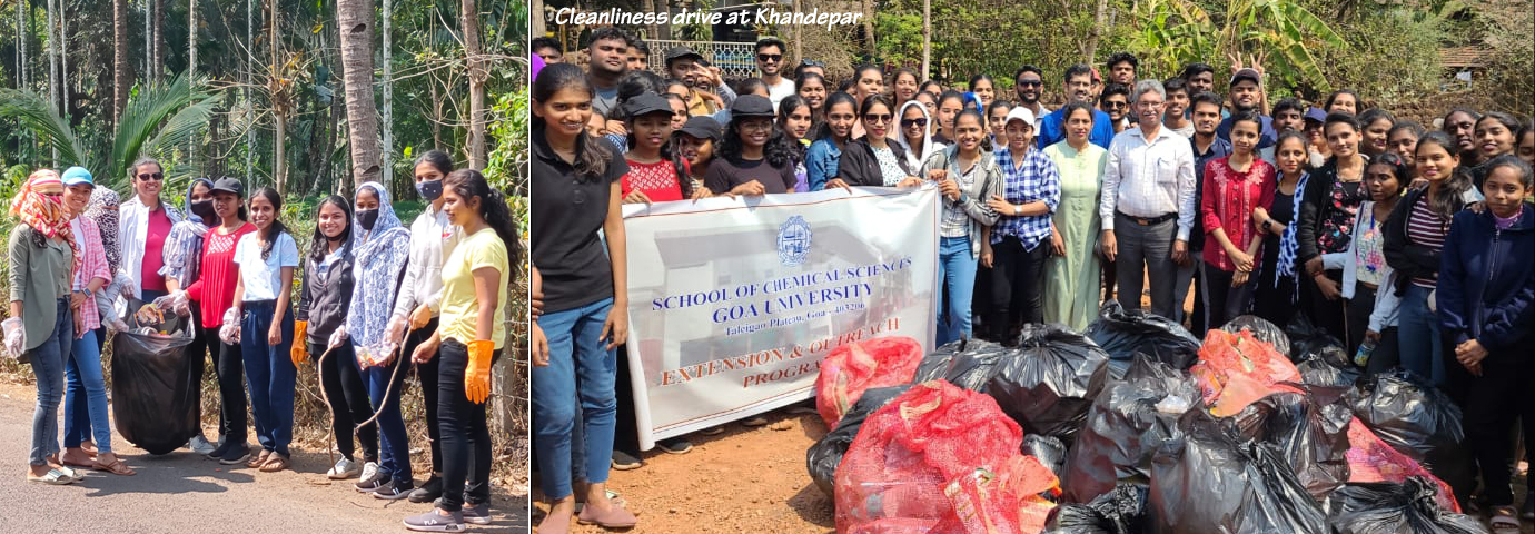 Cleanliness drive at Khandepar by School of Chemical Sciences