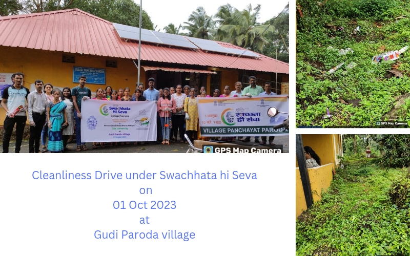 Cleanliness Drive under Swachhata hi Seva  on 01 Oct 2023 at Gudi Paroda village