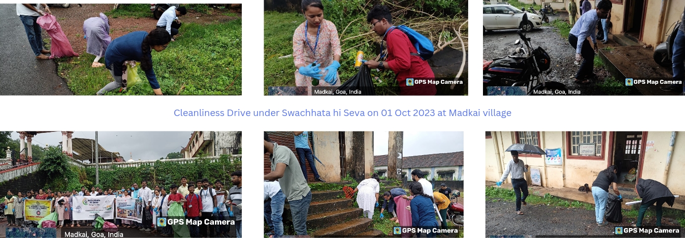 Cleanliness Drive under Swachhata hi Seva on 01 Oct 2023 at Madkai village