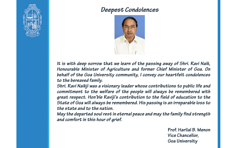 Condolence Ravi Naik
