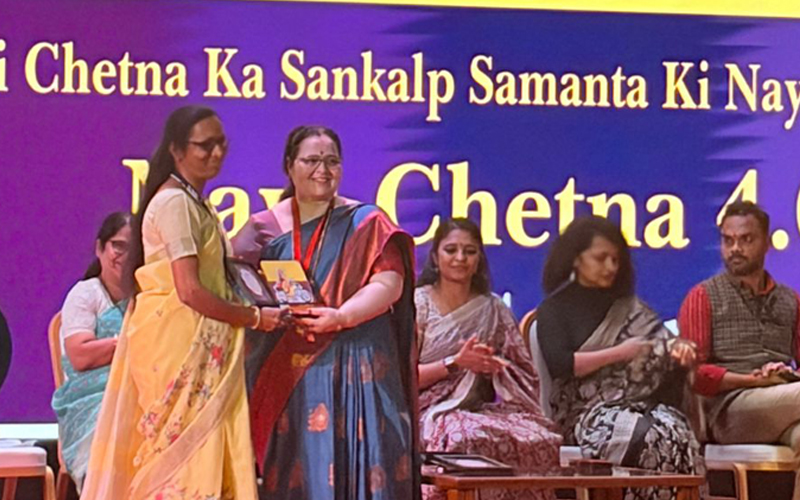 Felicitation of Women's Studies, Goa University at Closing Ceremony of Nayi Chetna 4.0