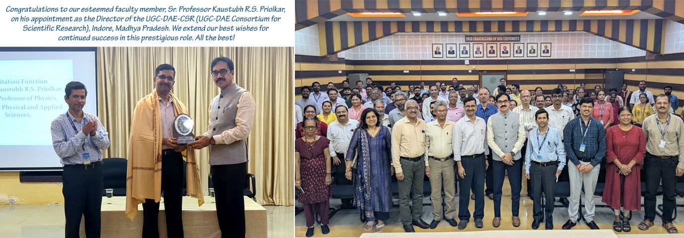 Felicitation Sr. Professor Kaustubh R.S. Priolkar