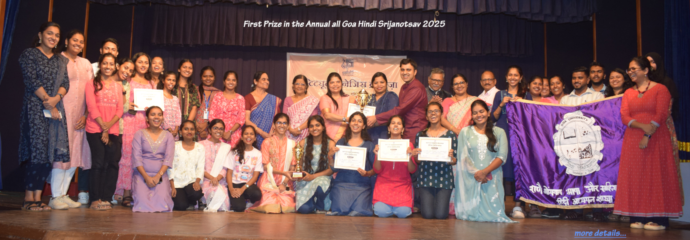 First Prize in the annual all Goa Hindi Srijanotsav 2025