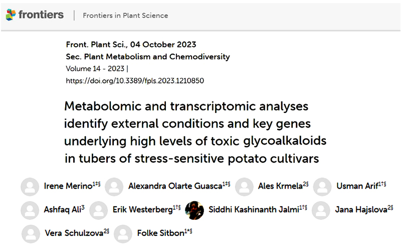 Frontiers in Plant Science. 14; 2023; ArticleID_1210850