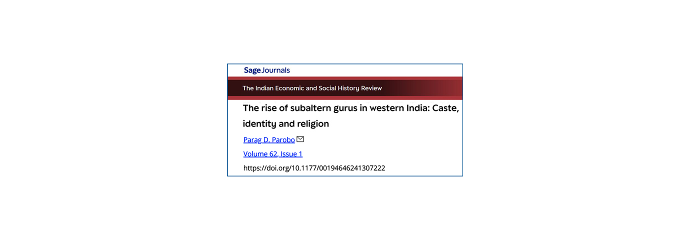 Indian Economic and Social History Review. 62(1); 2025; 5-31.