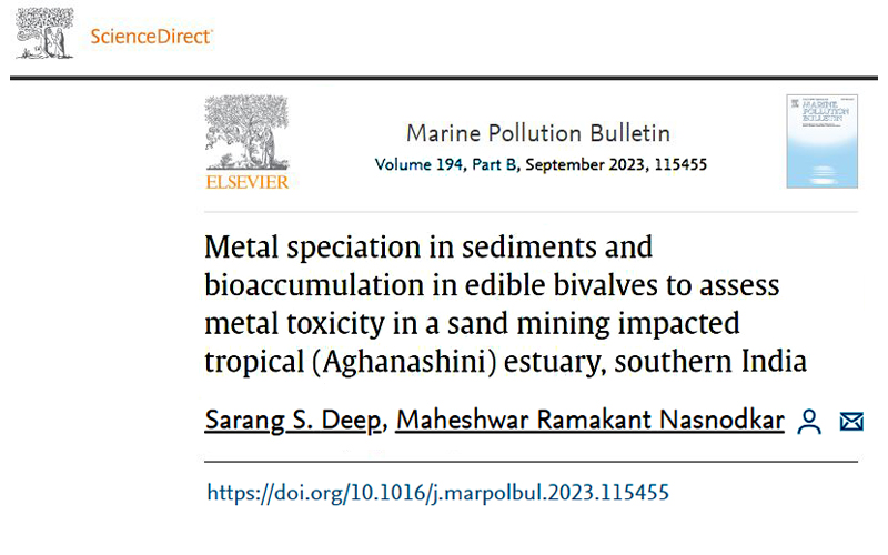 Marine Pollution Bulletin. 194(Part-B); 2023; ArticleID_115455