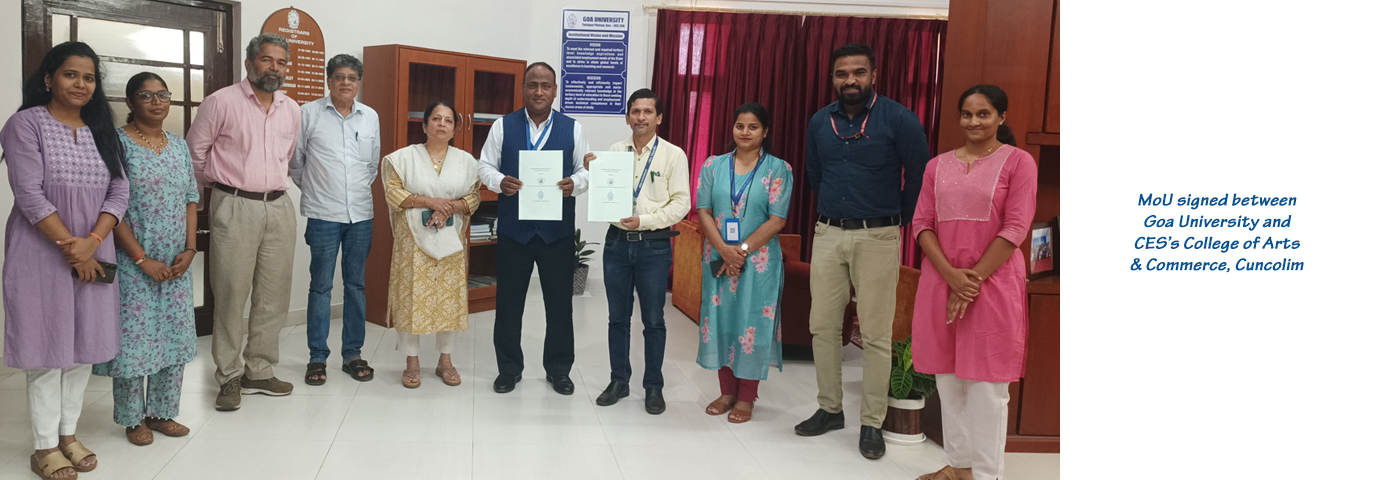 MoU signed between University and CES College of Arts and Commerce, Cuncolim