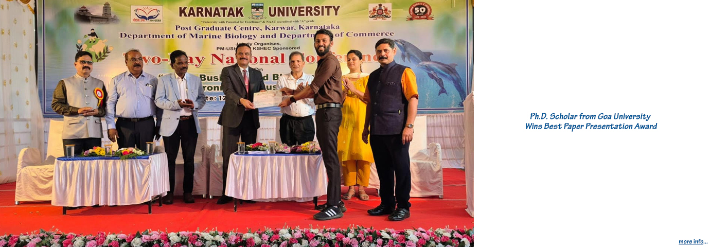Ph.D. Scholar from Goa University Wins Best Paper Presentation Award