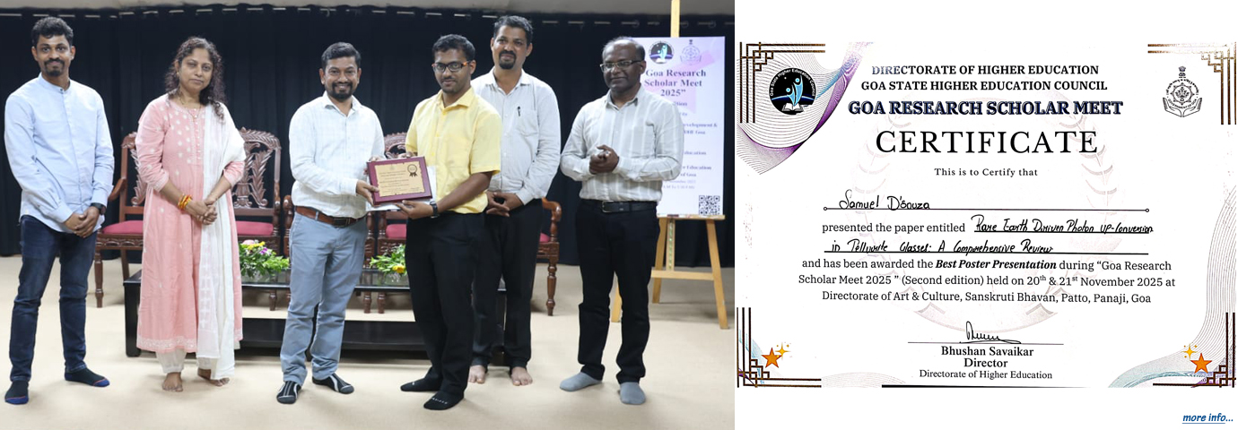 Ph.D. Scholar from SPAS Wins Best Poster Presentation Award