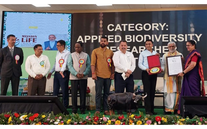 Prof Savita Kerkar, Dean, SBSB conferred with Goa State Biodiversity Conservation Award