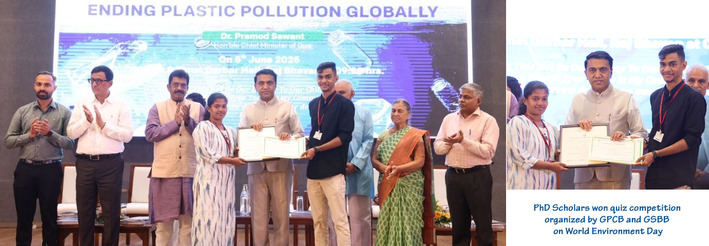 SBSB PhD Scholars won quiz competition organized by GPCB and GSBB on World Environment Day