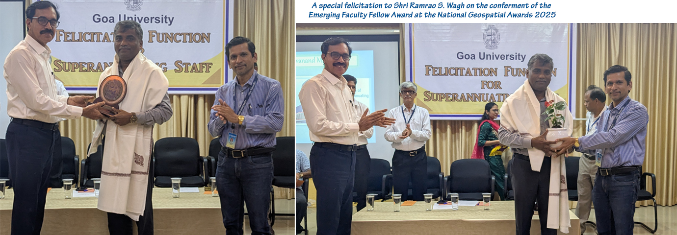 Special felicitation to Shri Ramrao S. Wagh on the conferment of the  Emerging Faculty Fellow Award